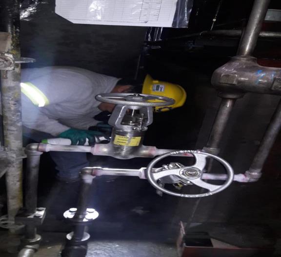 Instalación de válvulas de aislamiento en zona interior de HRSG en central de ciclo combinado