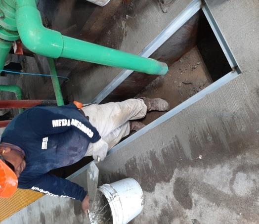 Adecuación de soporte para instalar rejilla industrial en planta DEMI