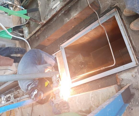 Fabricación de marco metálico para rejilla de trinchera pluvial en planta DEMI